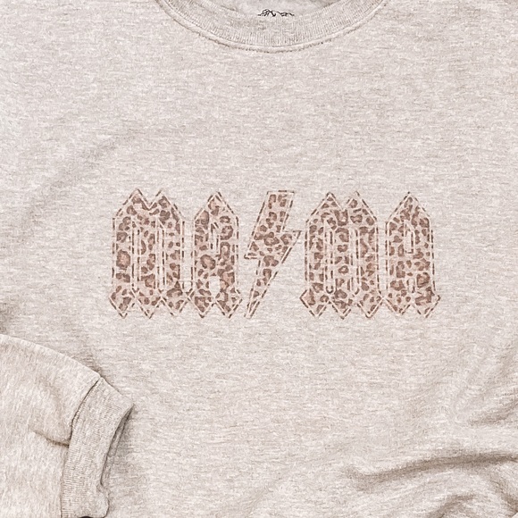 New Mama Cheetah (ACDC style) Graphic  Sweatshirt - Picture 3 of 3